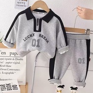 Terno for Kids Boy Simple Gray Fashion Sweater Jogger 1-5yrs old D19