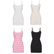 Skims Kardashan Rhinestone Logo Lace Sling Dress - Form-Fitting Style
