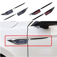 Toyota TRD Stainless Steel Car Door Fender Metal Side Logo Stickers （Left And Right) For TRD Sports Vios Raize Wigo Rush Wish Corolla Cross Veloz Yaris Ativ Revo  Accessories