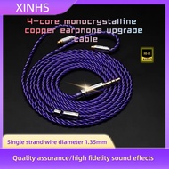 XINHS 09 สายเปลี่ยนหูฟัง HIFI 4 แกนพร้อม QDC / TFZ / 0.78 2PIN / MMCX / IE900 / N5005 สำหรับ CIEM MK
