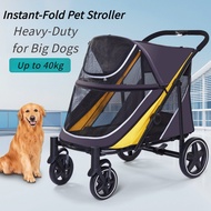Big Dog Pet Stroller Trolley – Heavy Duty 4 Wheels Carrier for Outdoor Travel | 60kg Capacity | Fold