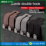 2 Car Tool Hooks Metal Hooks Car Seat Back Hooks Double Hooks Rear Seat Suede Hooks for Cars Interio