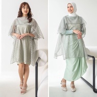 B_G / Rhei Collection - Athens Dress Sage| Brocade Bridesmaid Eid Dress