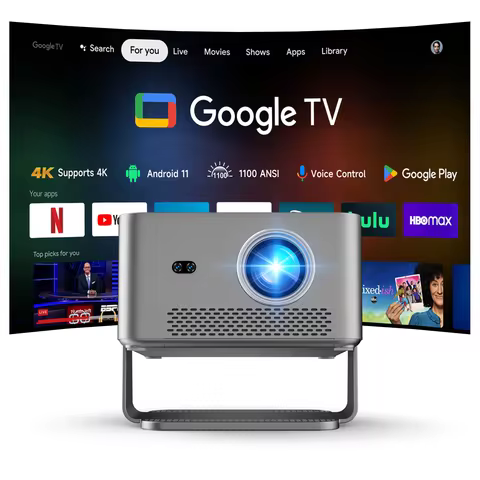 Magcubic HY450GTV Projector 4K 1080P Bundled with Google TV Stick Projector 1100 ANSI HDR10 Auto Foc