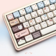 PBT Keycaps-Sea Salt Cat 140Keys/Set Keycaps MAO Profile Dye-Sublimation Custom Keycaps for Gateron 