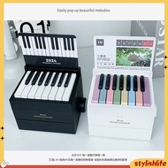 [stylishlife]  Jay Chou Piano Desk Calendar Weekly Calendar Card with Piano Notation Can Play 2024 Desk Calendar Birthday Gift Ornaments Educational Toys