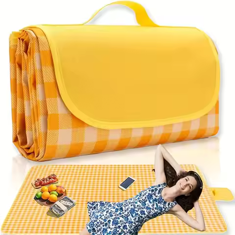 Extra Large 79"x79" Picnic Blanket - Waterproof, Sand-Resistant, Foldable Beach Mat for Camping, Hik