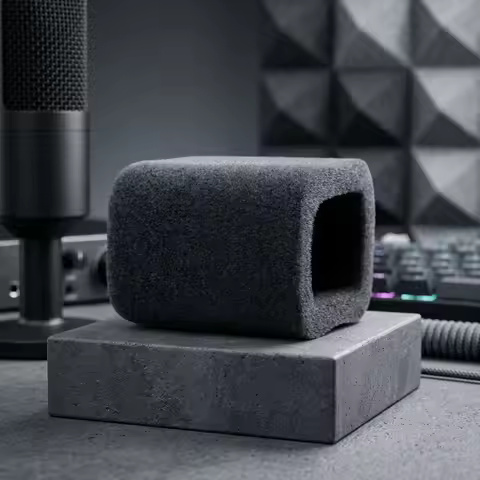 Microphone Cover with Plush Foam Windscreen for FIFINE AmpliGame AM8 to Reduce Plosives Breath Sound