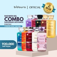 Bidaura Combo Sakeenah Advance (2 Botol) Standard 300ml | 66x Mandian | Aura 7 Bunga Body Wash Showe