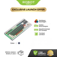 ROBOT Wired Keyboard Kabel Rainbow Backlight Type-C 89 Tombol Kompak Lembut Senyap Ergonomic Design
