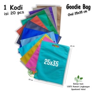 1 Kodian isi 20 pcs Tas Kain Spunbond Goodie Bag Oval Polos Ukuran 20x26 25x35 & 30x40 Untuk Shoppin
