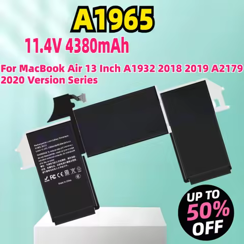 11.4V 49.9Wh 4380mAh New A1965 Laptop Battery Compatible for MacBook Air 13 Inch A1932 2018 2019 A21