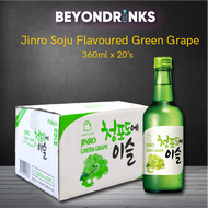 Jinro Flavoured Soju | Green Grape | 360ml x 20's (Authentic Korean Soju Ready stocked in Singapore)
