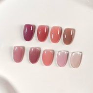 LUNAMADE Ready-Made Fake Gel Nails Real 1 Color Plain Pink Tone Inform The Nail Style And Size Via C