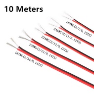 10 Meters 18/20/22/24/26 Gauge AWG Electrical Wire Tinned Copper Insulated PVC Extension LED Strip Cable Red Black Wire