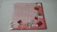 《M-SHOP》FURLA 女用 手帕（粉色系-各式手提包圖案環繞）約50*50cm 日本製 100%綿 中西（株）