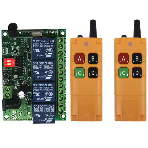 2000m DC12V 24V 4CH Wireless Remote Control LED Light Switch Relay Output Radio RF Transmitter And 4