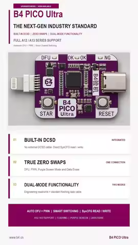B4 PICO Ultra DFU One Click Boot PR 2350A RP2350A PICO Engineering Box DFU Mode Tool Auto Enter DFU 