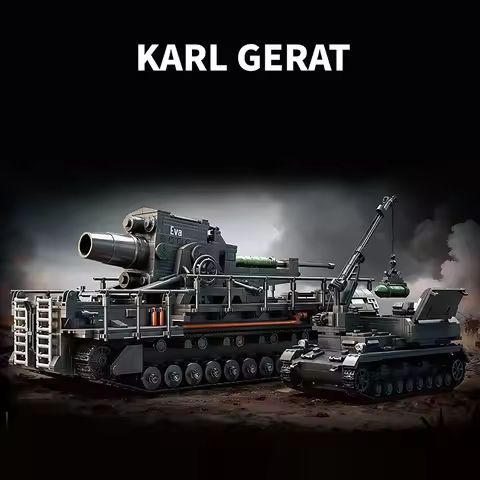 4706pcs Karl Mortar Ammunition Cart Building Blocks 12GO 97026 KARI Carronade Tank Military Model Br