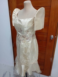 Modern Filipiniana Dress with Raffles and Lace design