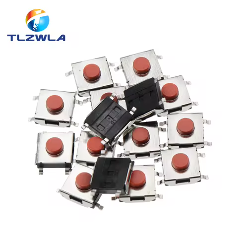 100PCS 6*6*3.1 mm SMD Switch 4Pin Touch Micro Switch Push Button Switches Red SMD Tact Switch 6x6x3.