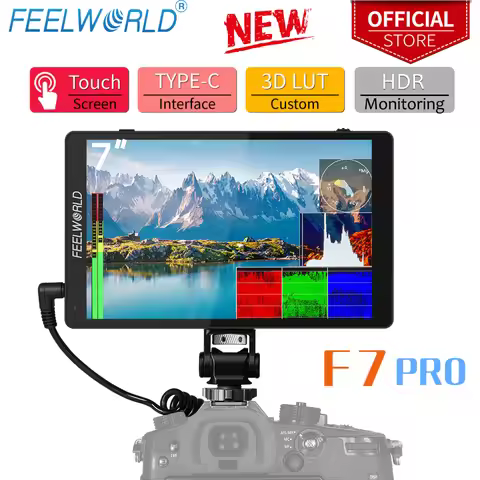 FEELWORLD-F7 Pro On-Camera Field Director Monitor, 7 "IPS Touch Screen, 3D LUT DSLR, HDMI, 4K, 60Hz,