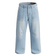 DAVIE JONES [BE FEARLESS] กางเกงยีนส์ผู้ชาย Baggy Fit Jeans สีดำ ฟ้า CO0092