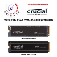 CRUCIAL T500 PCIe GEN4 NVMe M.2 SSD (500GB/1TB/2TB)