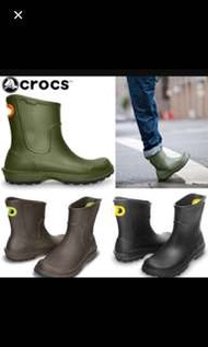 （急售）Crocs卡駱馳-經典軍綠雨鞋/雨靴