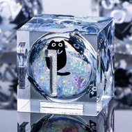 Cat-shaped liquid core DND dice set, colorful 7-piece resin D&D dice, sharp-edged role-playing dice 