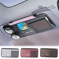1/2pcs Car Logo Sunvisor Multi-pockets Organizer Bag Napa Leather Car Cards/Tickets Bill Storage Bag
