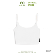Áo 2 Dây Crop Nữ ECOCHIC Trắng Đen Chất Liệu Cotton Mềm mại Thấm Hút Mồ Hôi Tốt B006