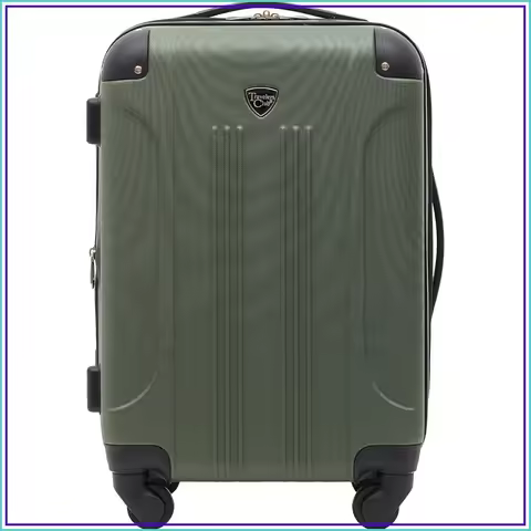 22" Hardside Expandable Spinner Carry-On Luggage, Lightweight ABS, 360° Wheels, Thyme Green