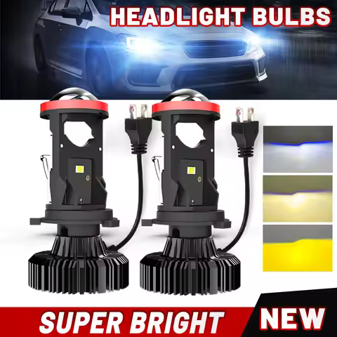 UNISHINE LED Headlight Bulb H4 Mini Projector Lens 3500K 4300K 6500K Hi Low beam Motorcycle Headlamp