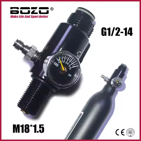 Cylinder M18*1.5 Regulator Compressed Air 4500psi Tank Bottle Output Pressure 800psi to 3000psi HPA 