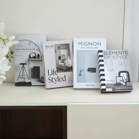 4Pcs Fake Books for Home Decoration Nordic Minimalist English Simulation Books Hotel Villa Display M