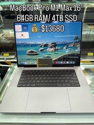 頂配 MacBook Pro M1 Max 16” / 64GB / 4TB SSD