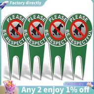 E7-4 Pieces No Poop Dog Signs Please Be Respectful No Pooping Dog Lawn Signs No Dog Poop Yard Signs