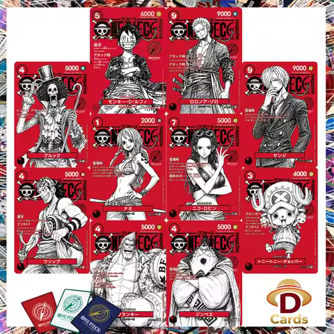ONE PIECE Card Game Luffy/Zoro/Sanji/Nami etc Custom Red Magazine Promo Cards Texture Full-Art Foil 