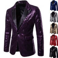 Cross-Border Performance Dress Gold Sequin Suit Korean Suit Nightclub Men Host Ceremonial Photo Stud