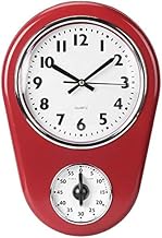 Ymiko Home Vintage Stylish Wall Clock Hanging Clock 8.5 x 12.4 Inch Kitchen Timer with 60 Minute Tim