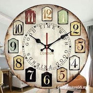 European style clock retro living room fashion creative wall clock mute bedroom decorative wall cloc