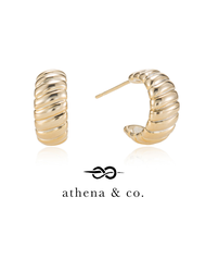 Athena &amp; Co. 18k Gold Plated Juno Croissant Half Hoop Earrings - 925 Silver Post, Hypoallergenic
