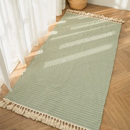 Cotton & Linen Woven Carpet Thin Fabric Can Be Machine Washed. Cotton Bedside Blanket