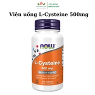 L-Cysteine 500mg Now pills help reduce acne, supplement nutrition for skin, hair, and nails, 100 pil