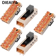 DIEAIYA 5pcs Toggle Switch, SS-24E01 5mm Toggle Micro Slide Switch, Vertical 4 Position 10P 2P4T Mic