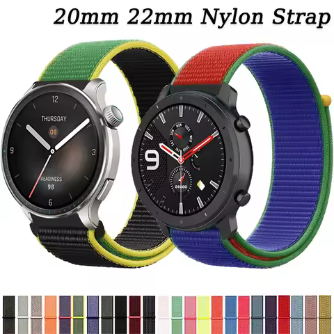 20mm 22mm Nylon Strap for Amazfit Balance 2/Bip 6 5/GTR 4 3/Amazfit Active 2/GTS 4 mini Sport Wristb