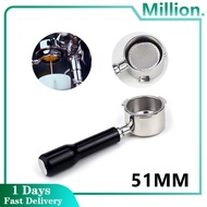 51MM Coffee Bottomless Portafilter for Delonghi EC680/EC685 Filter Replacement Filter Basket Coffee 