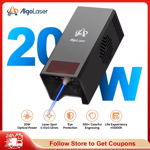 AlgoLaser 10W/20W Optical Power Laser Module with Air Assist Nozzle Diode Laser Head for CNC Laser C