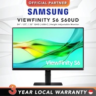 [FAST SHIP] Samsung ViewFinity S6 S60UD | 24" / 27“ / 32" QHD | USB-C | Height Adjustable Monitor